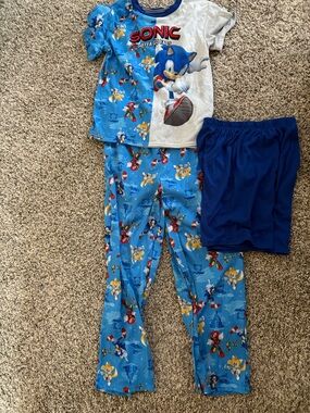 Sonic The Hedgehog Blue Kids Pajama Set - Short Sleeve Top & Pants